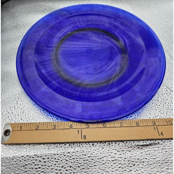 Cobalt Blue Glass Dinner Plate 10.5-Inch Diameter - Picture 3 of 6
